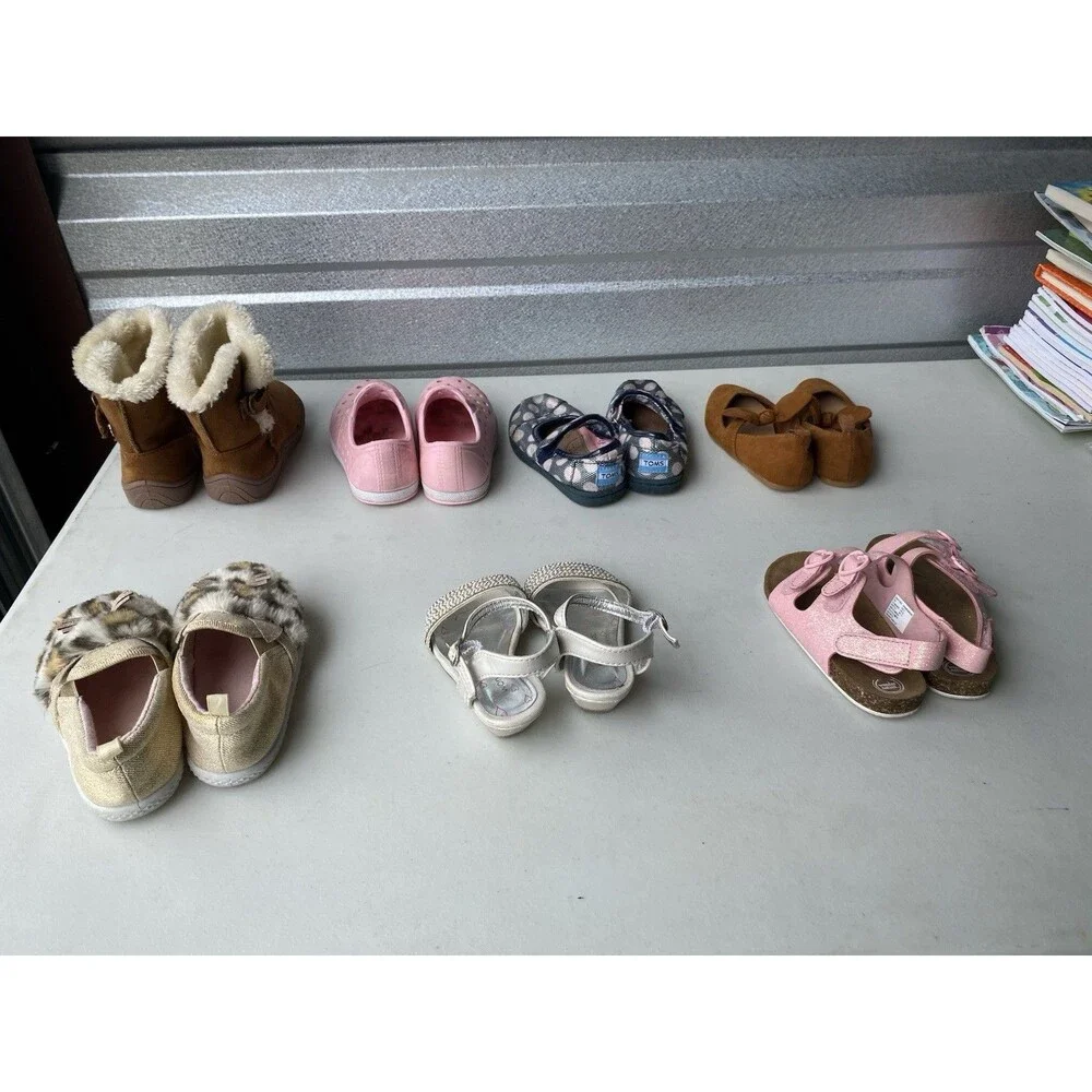 Toddler Girls Shoes Lot Size 6 Sandals Boots Flats Slip Ons TOMS Wonder Nation